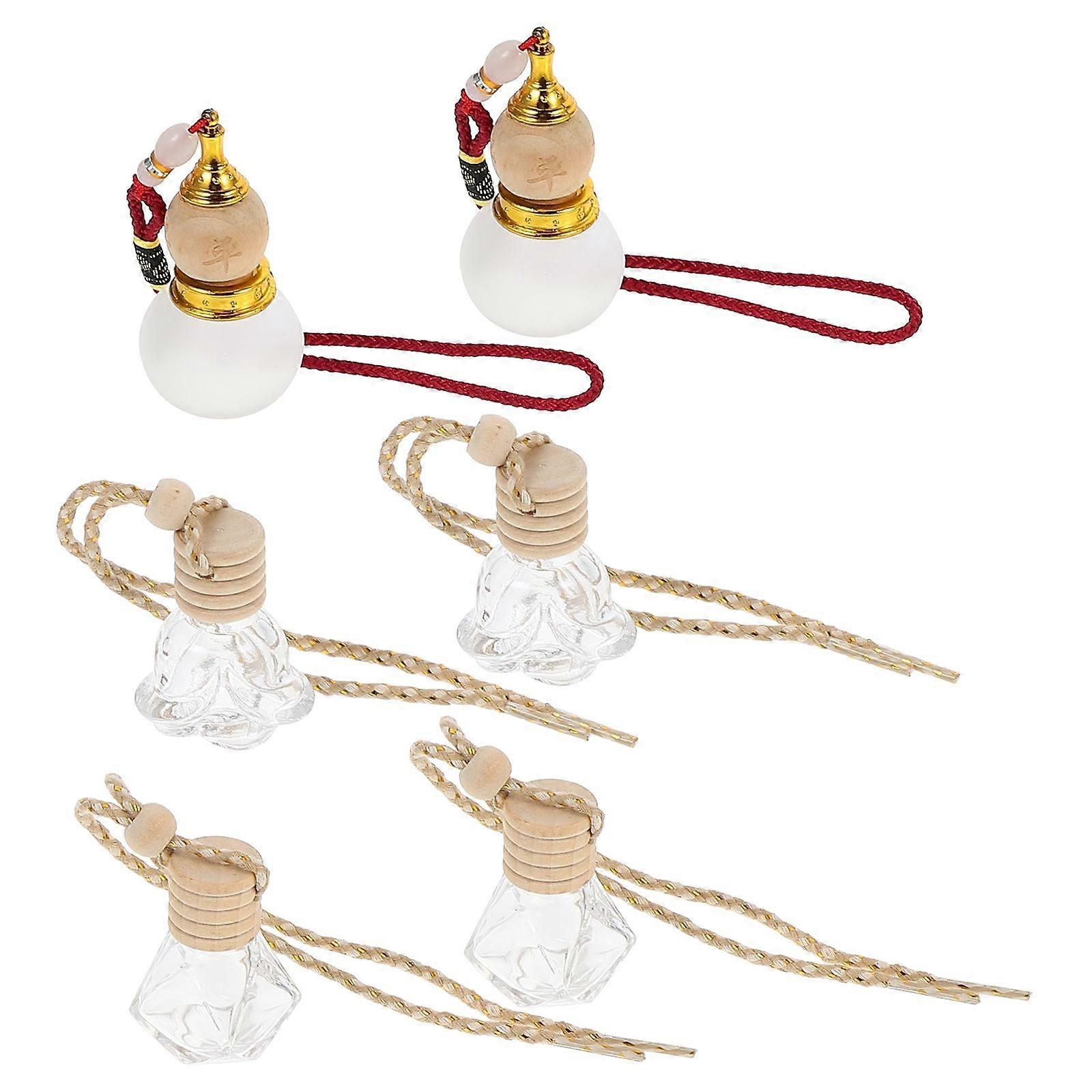 6pcs Car Air Freshener Hanging Glass Bottle for Essential Oils Assorted Color Synthetic Material