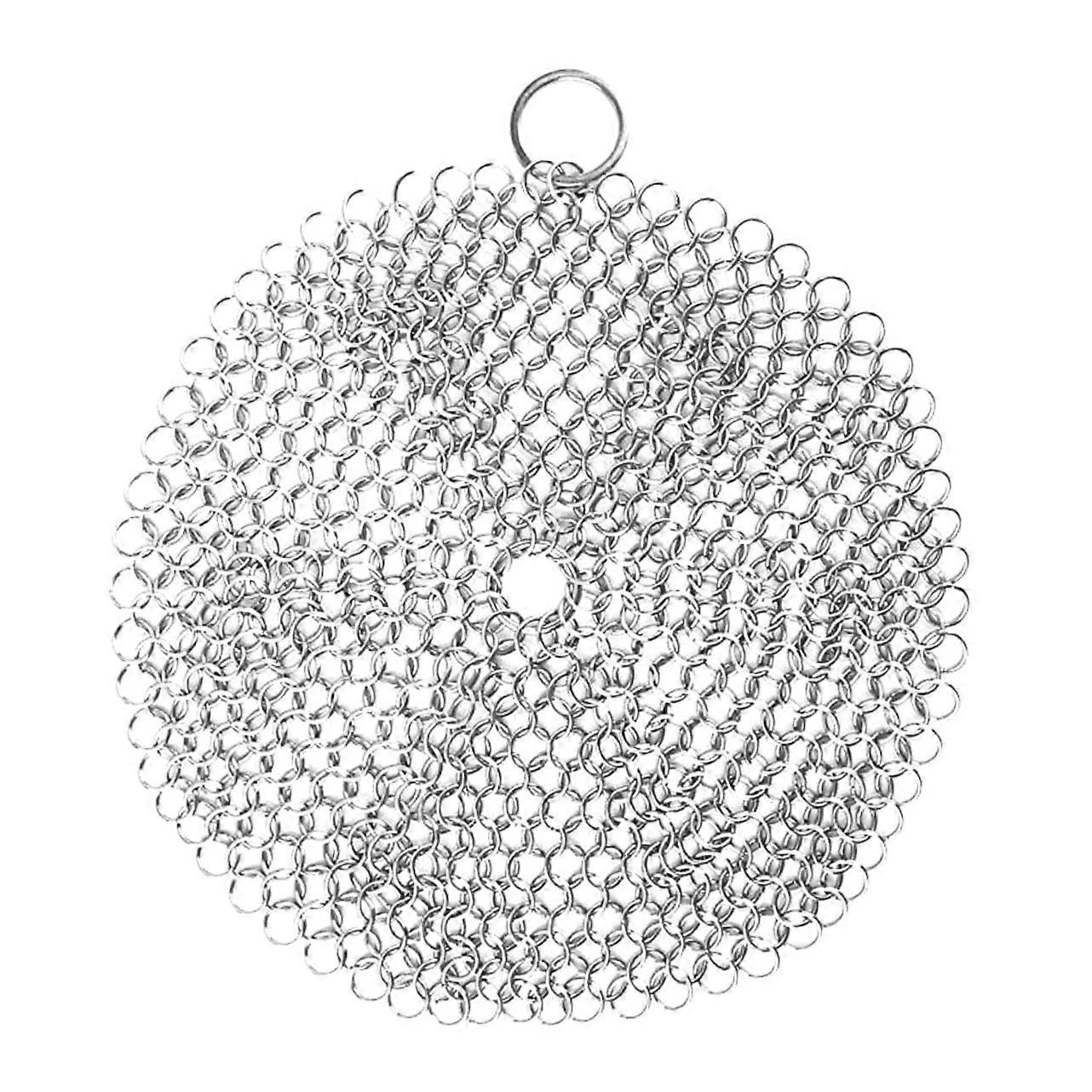 Scrubber with edge ring Effective cleaning aid for cast iron pans and pots For scratch care of cookware and glassware 21*21CM