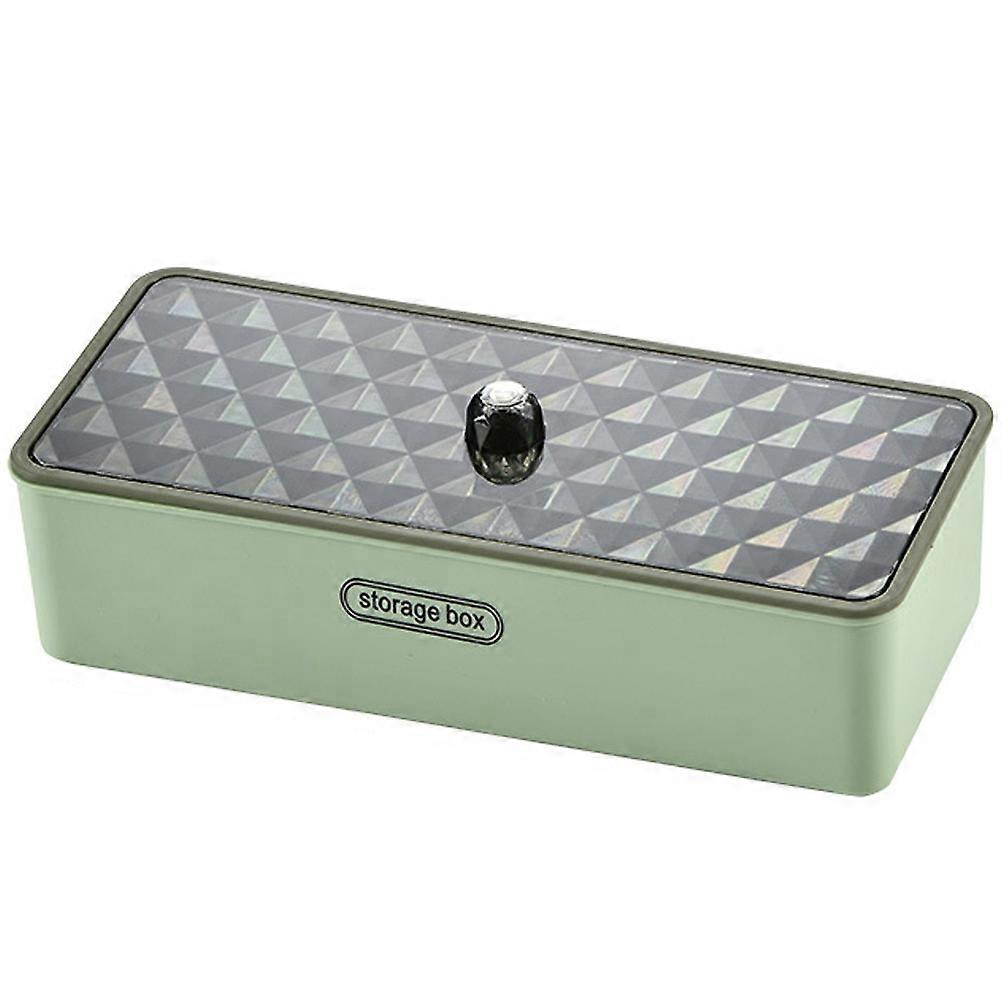 Drainage Tableware Storage Box Kitchen Organization Cutlery Storage Rectangular Green 27.30X12.00X7.00CM PP 1Set