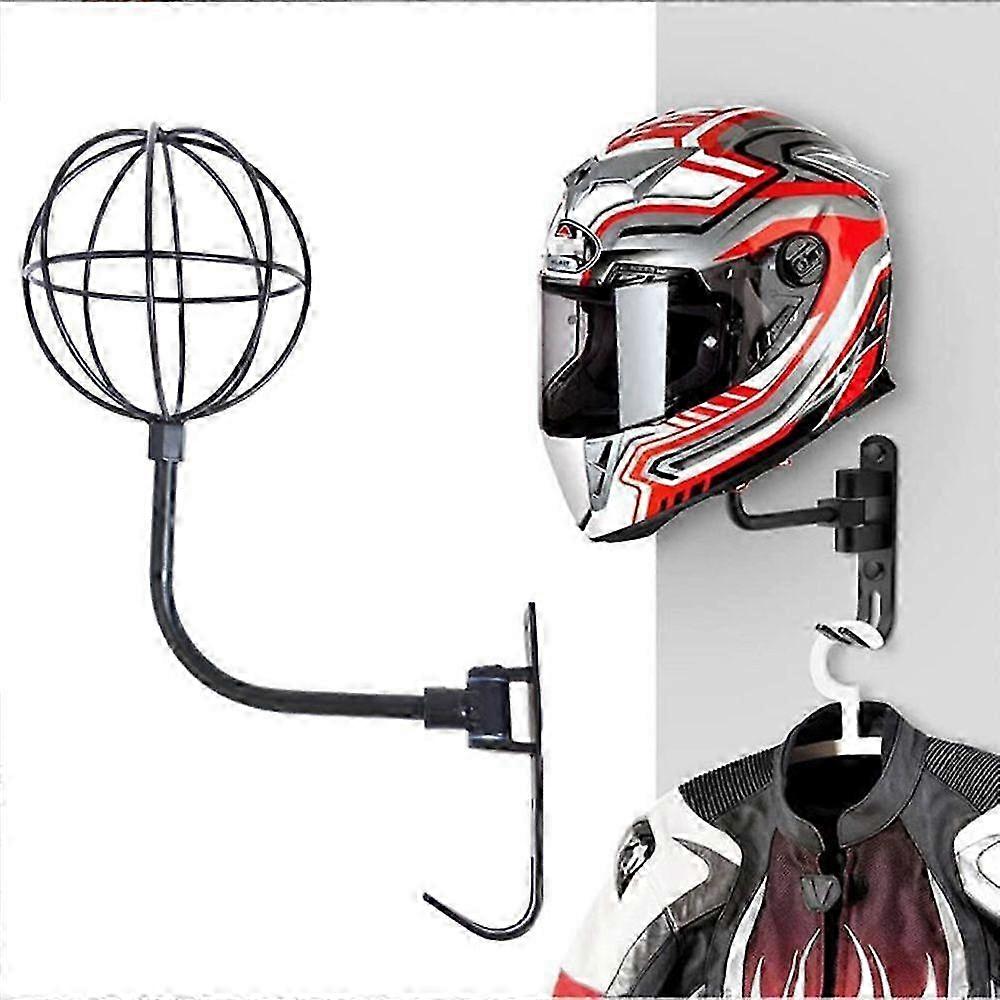 Multipurpose Rotating Wall Mount with Hook Steel Rack for Helmet and Clothing Storage