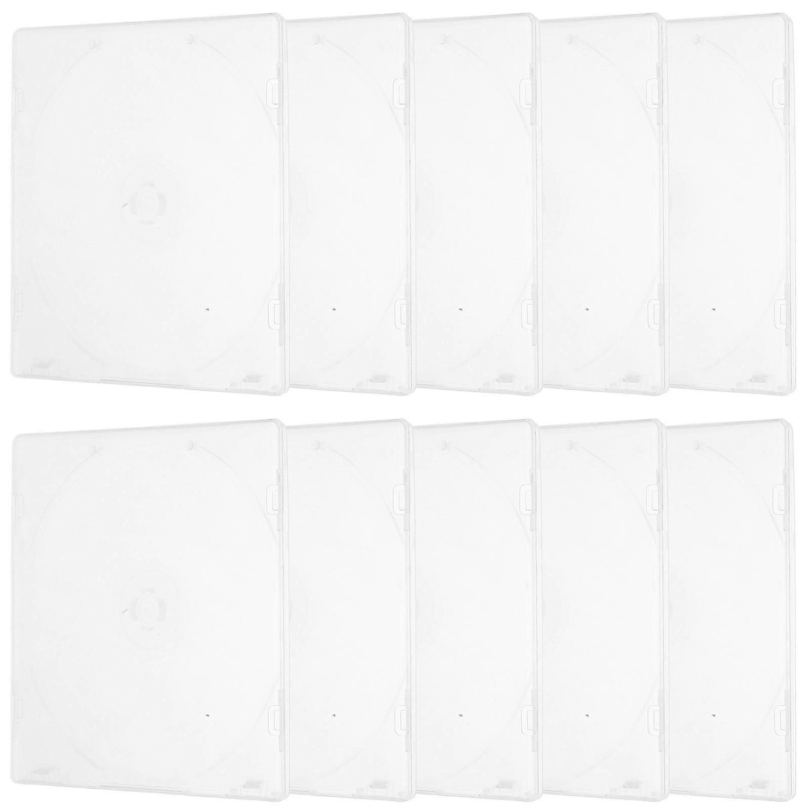 Portable CD Storage Case with Transparent Design for Easy Recognition and Better Protection White Plastic 12PCS