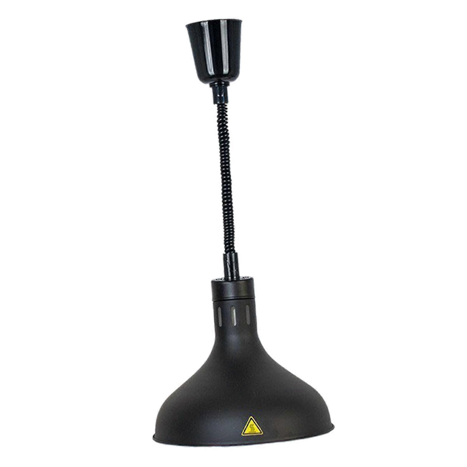 Adjustable hanging heat lamp for food, food warmer lamp, retractable hanging chandelier buffet light for hotels, black