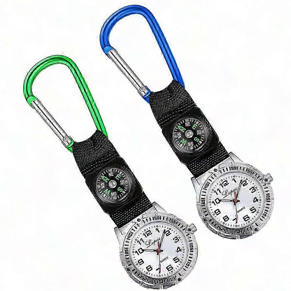 2 PCS Camping Compass Keychain Watch Bag Pendant Round