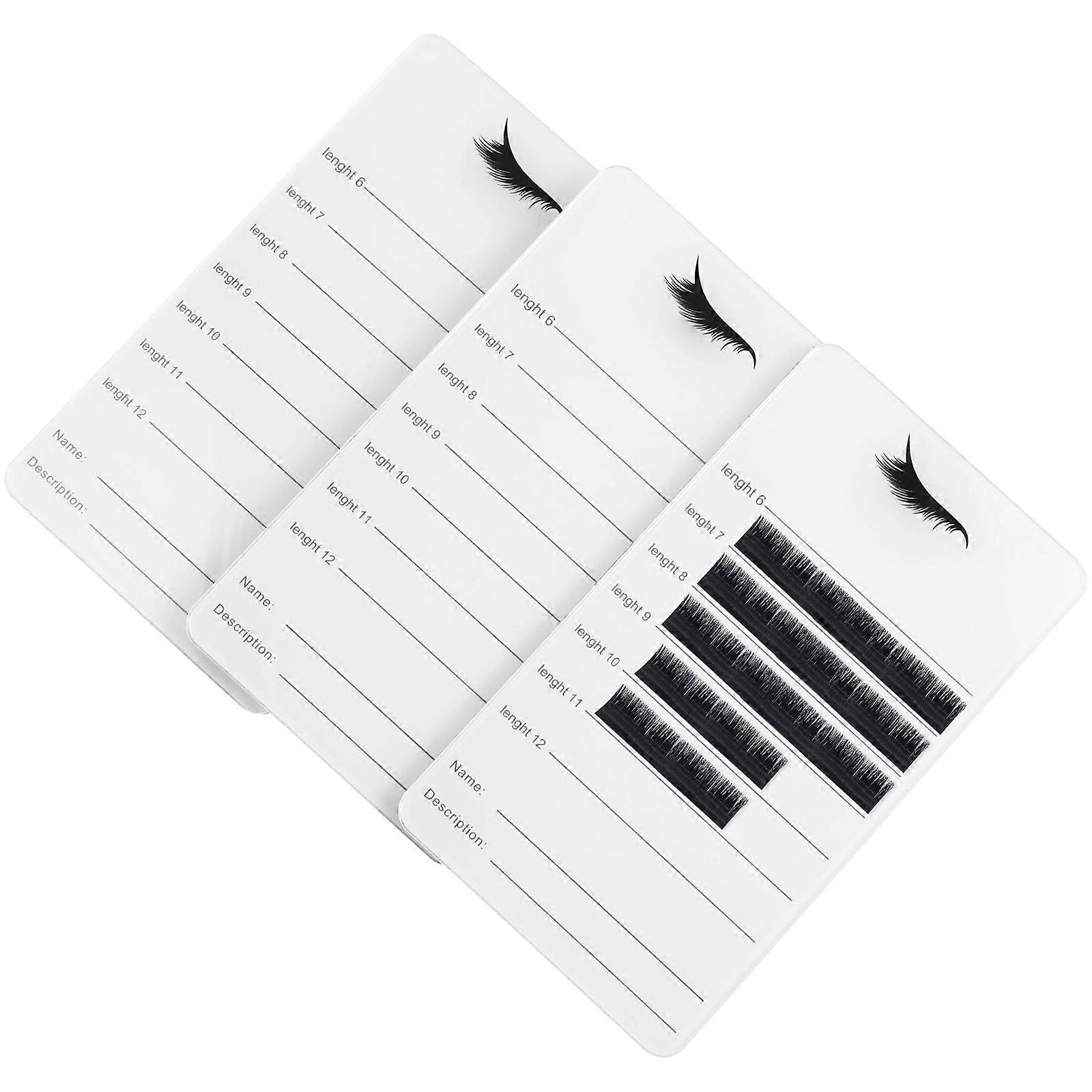 3pcs Durable Acrylic Eyelash Extension Tray for Lash Grafting, Beauty Salons & Makeup Artists – Reusable Lash Holder Board for Lash Storage