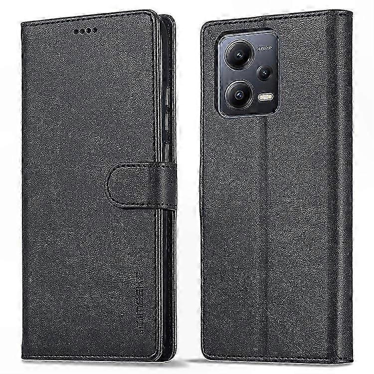 Leather Wallet Case with Stand Function for Redmi Note 12 Pro+ 5G, Anti-Fall Calf Texture Protective Phone Cover