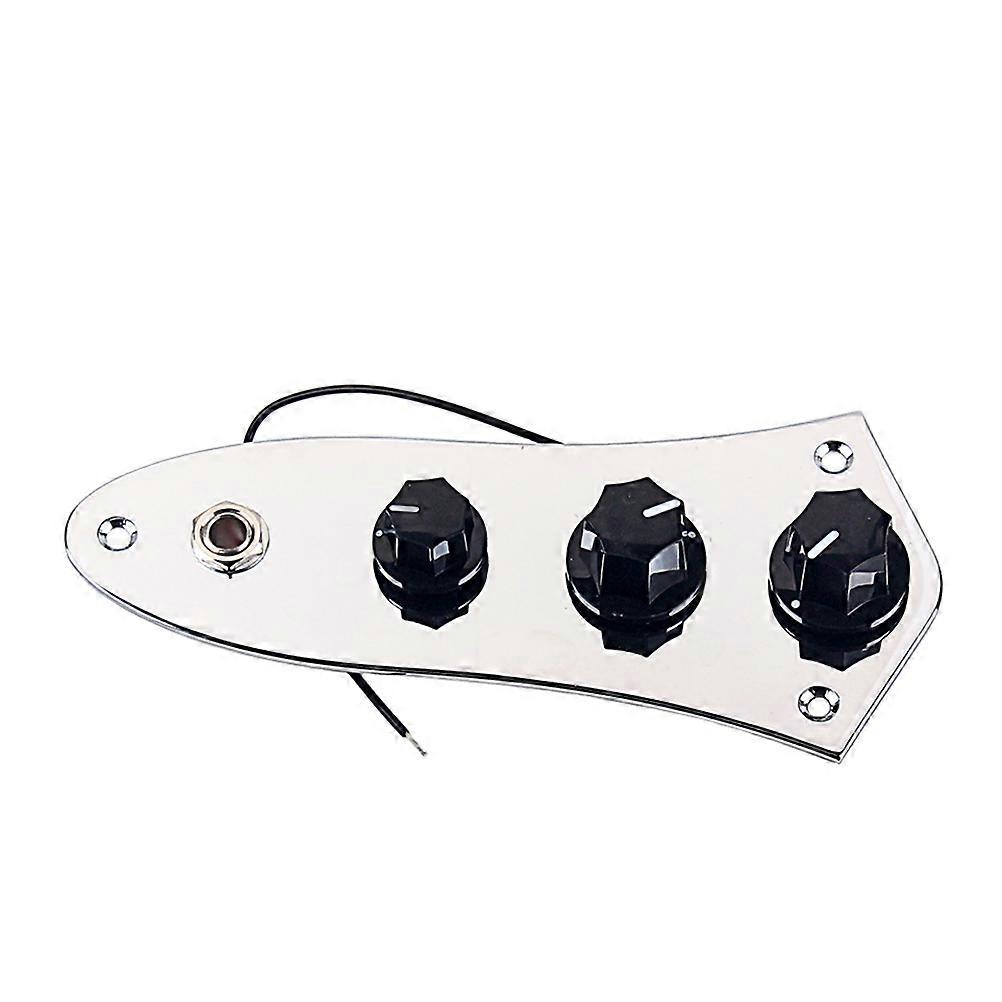 1 Set Wired Control Plate with Harness and Knobs for JB Guitar Parts GE112 Silver