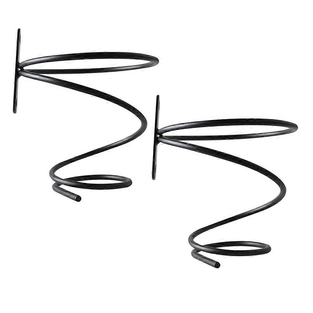 Wall Mounted Rack for Home Bar Decor with Iron Material Black Color 2pcs Single Holder