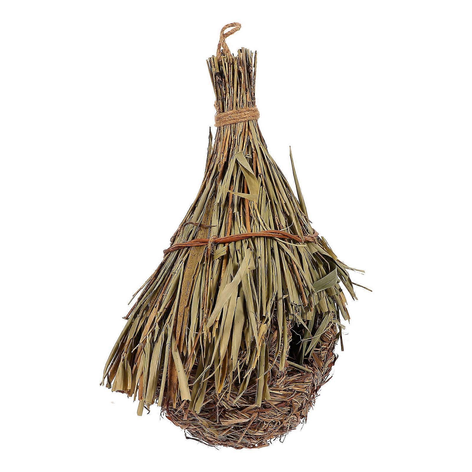Handmade Bamboo Grass Weaving Hanging Bird Nest Bed for Canary Parrot Lark – Durable Cozy Nest for Room or Garden Decor