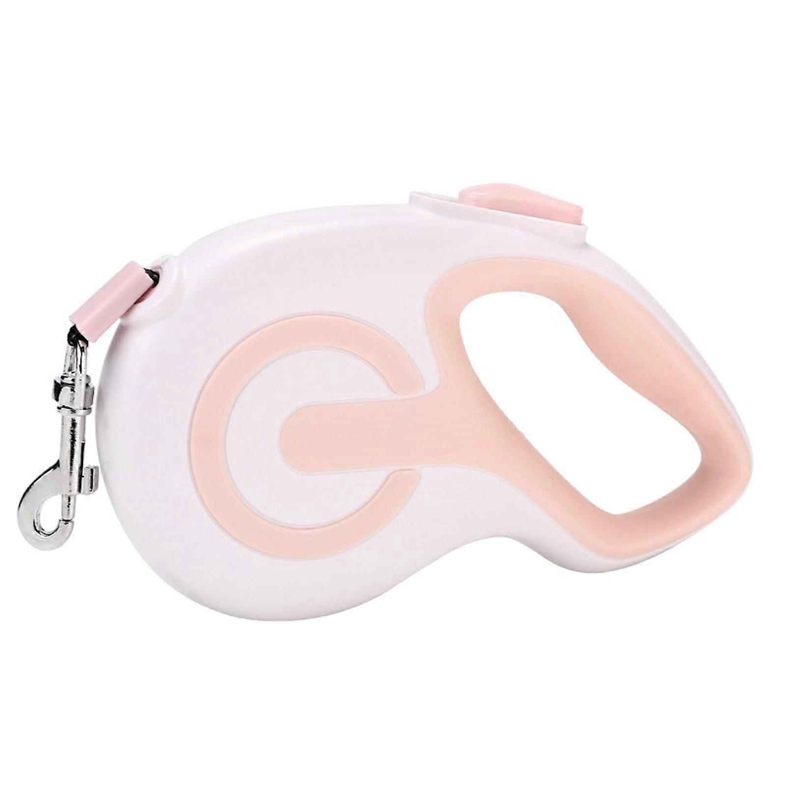 Retractable Dog Leash 5M White, 360° Anti-Tangle Nylon Strap, One-Click Lock, Non-Slip Handle for Small and Medium Dogs
