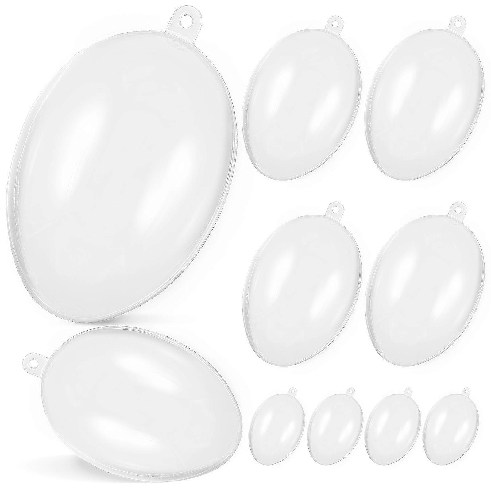 Transparent Acrylic Fillable Baubles Clear Egg Shape Ornaments for Tree Festival Decoration Hanging