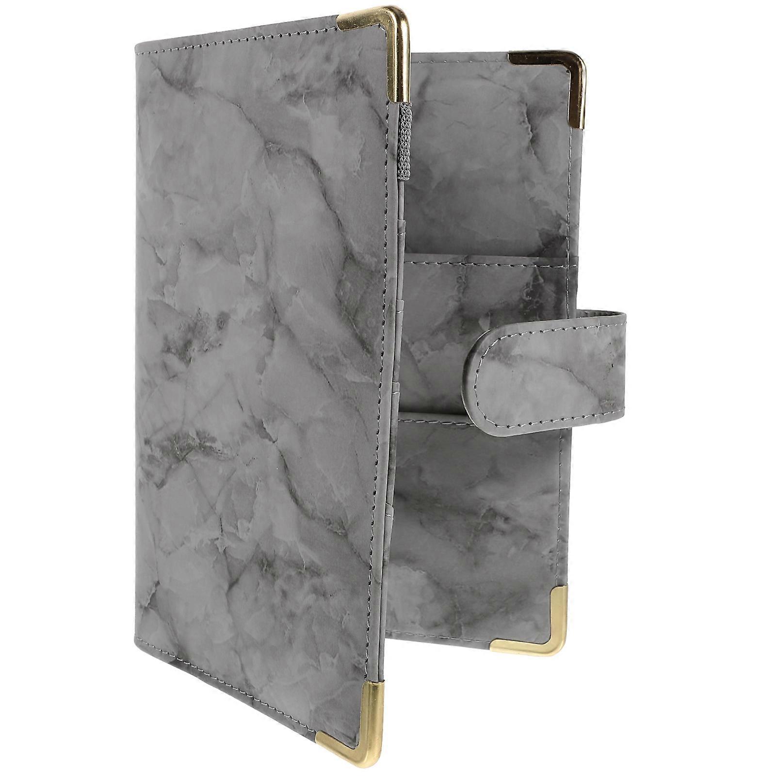 Refillable Planner Binder Cover Simple Design Ideal For Office Work And Memo Pad 7.5X5.1X1.6In Grey Pages 1Pack