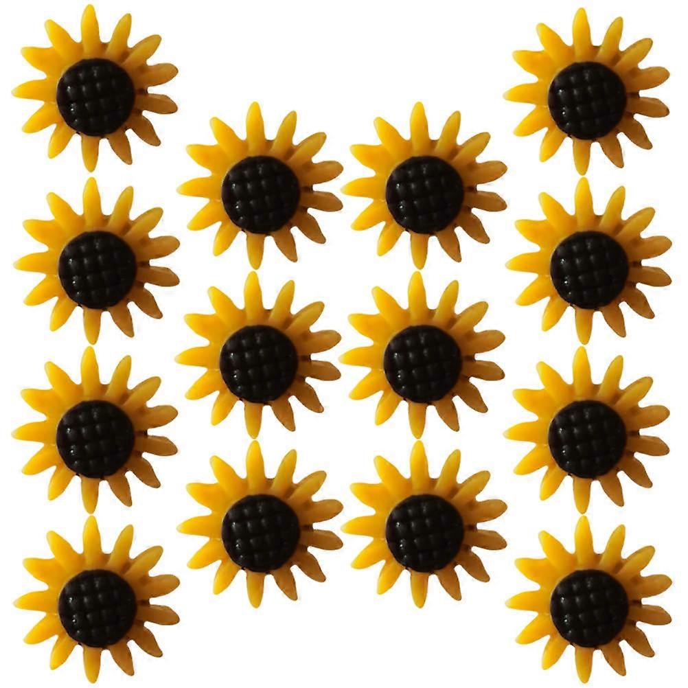 Sunflower Decorative Push Pins for Cork Board Resin Iron Thumbtacks Yellow 20Pcs for DIY Use