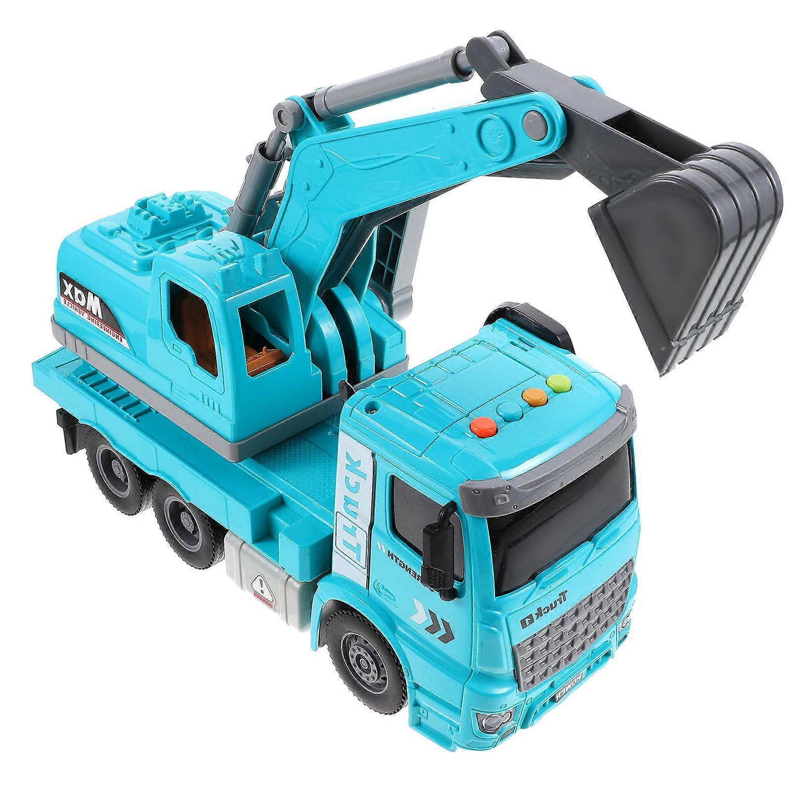 Durable Plastic Kids Excavator Toy with Sky-blue Color for DIY Use and Fun Inertial Play