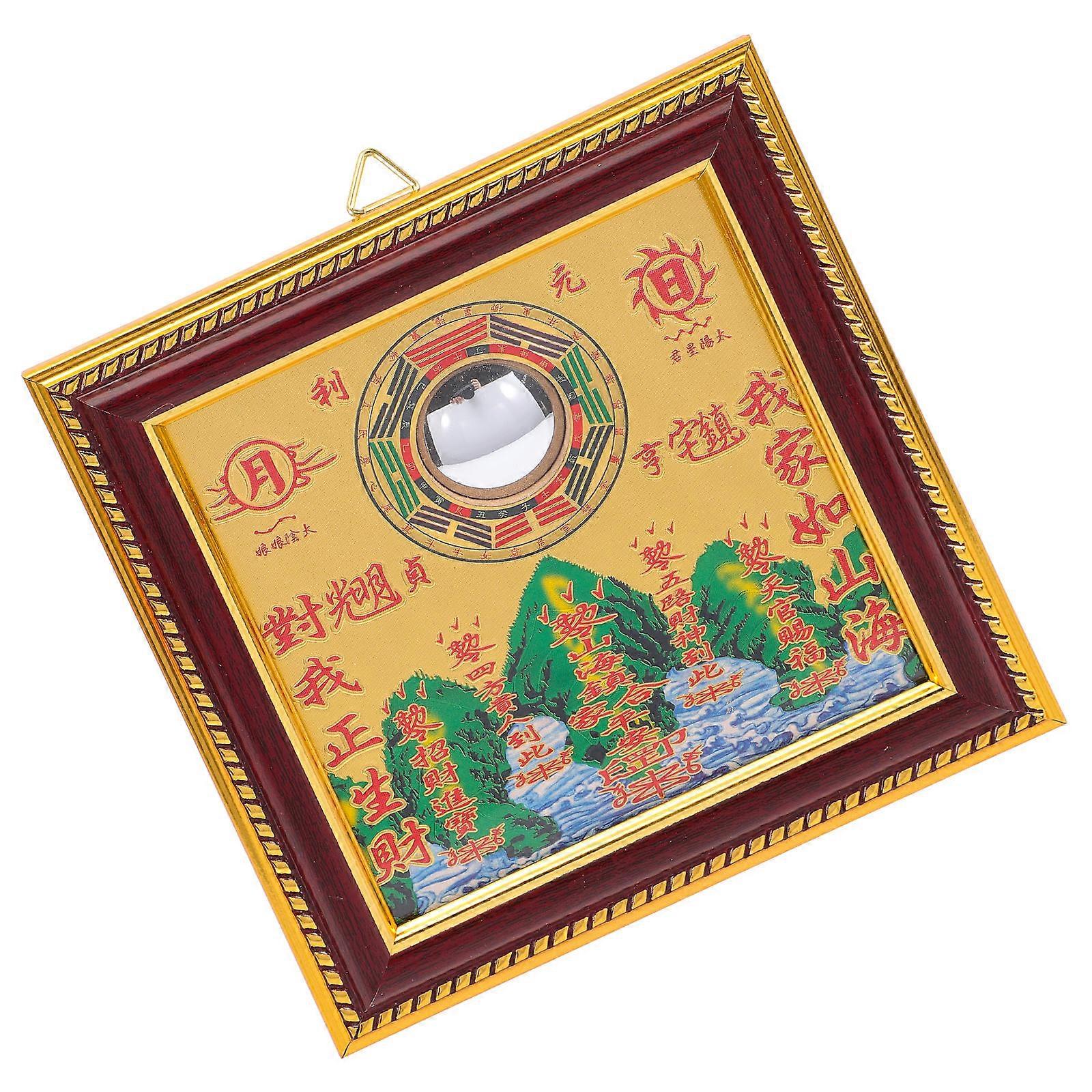 Chinese Bagua Mirror Decorative Ornament for Home Exorcism Blessing with Nature Pattern Assorted