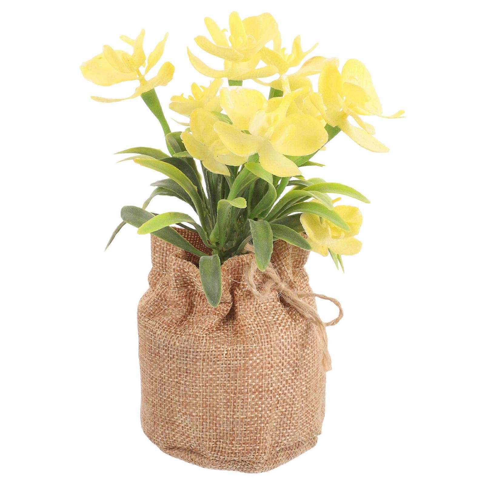 Realistic Faux Phalaenopsis Flower in Pot Assorted Color for Party Use No Daily Care Needed