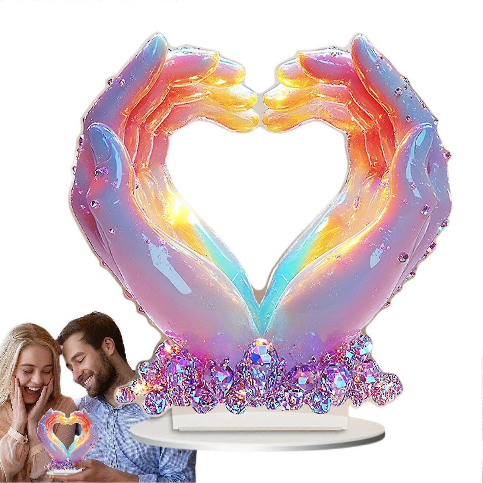 Valentine's Day Heart Hands Decor, Colorful 2D Heart Hands Decor for Home