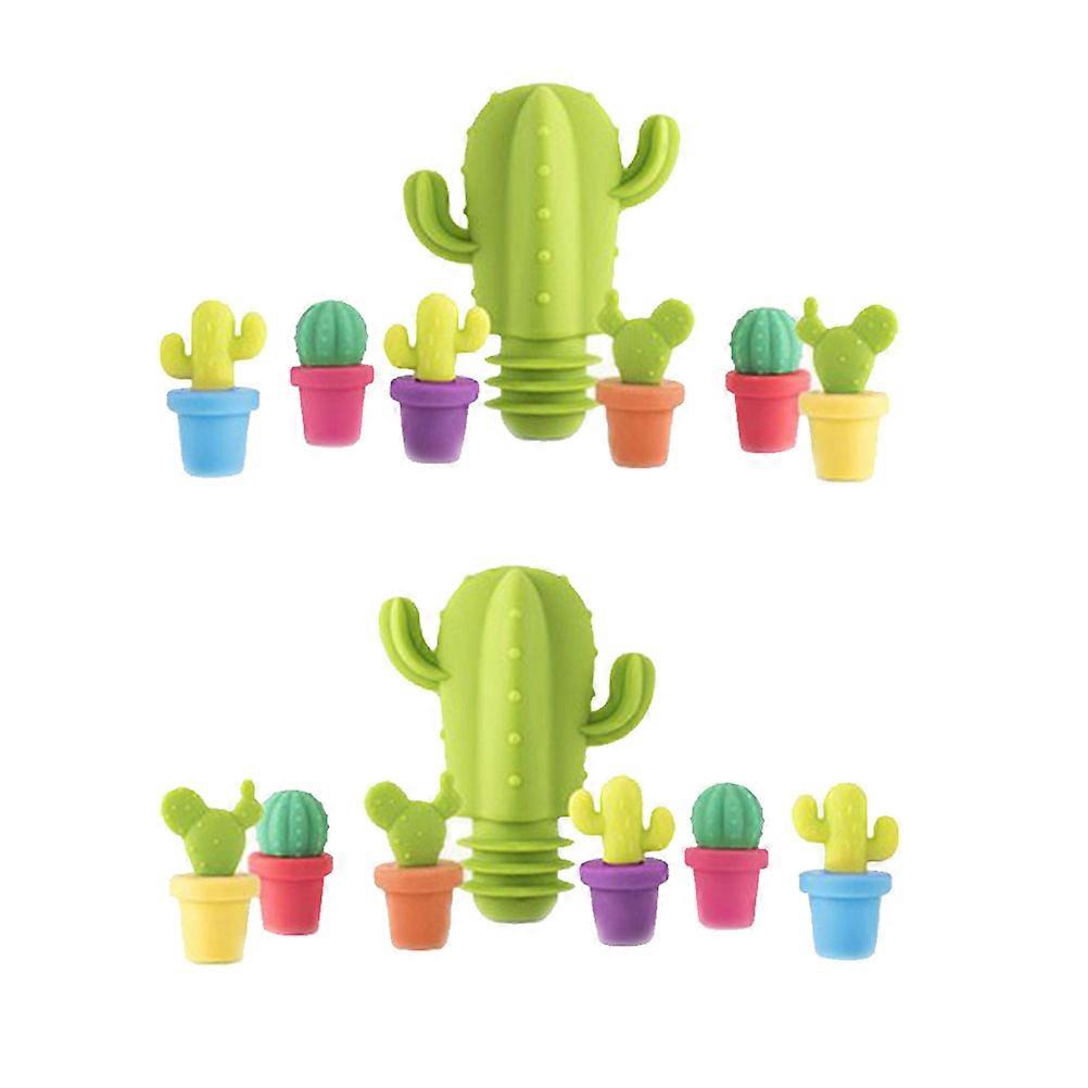 Silicone Cactus Shaped Decorate 14 Pcs Assorted Color for Sealing