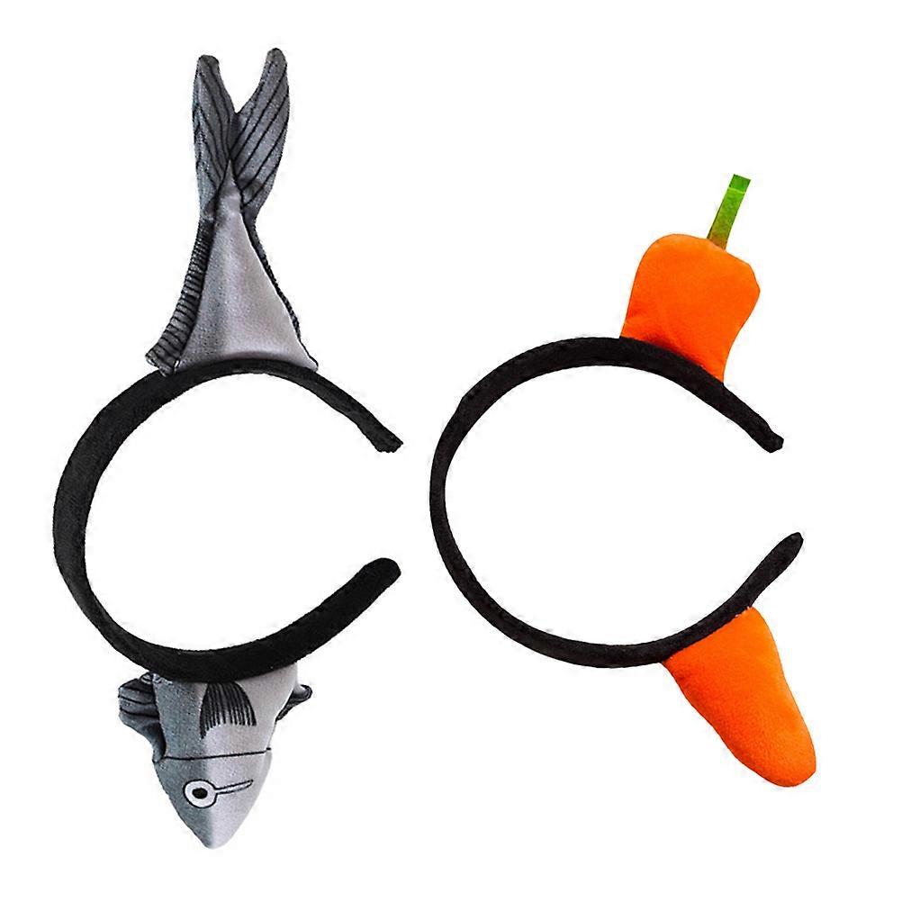 Kawaii Headband Lightweight Photo Props Carrot Shape Plush Material 2Pcs