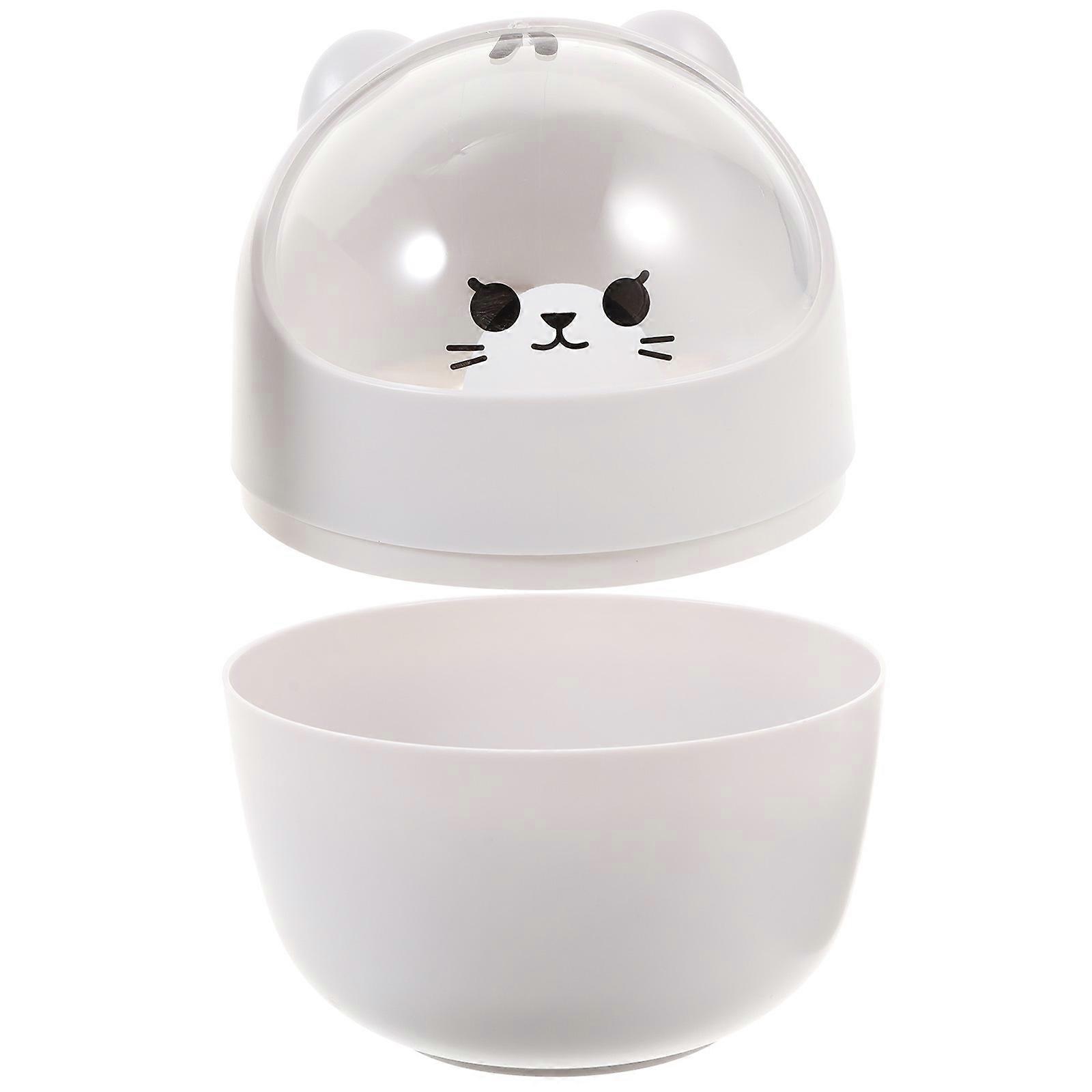 Grey Plastic Trash Can with Shake Lid for Storage Small Waste Bin Fashionable Circle Shape