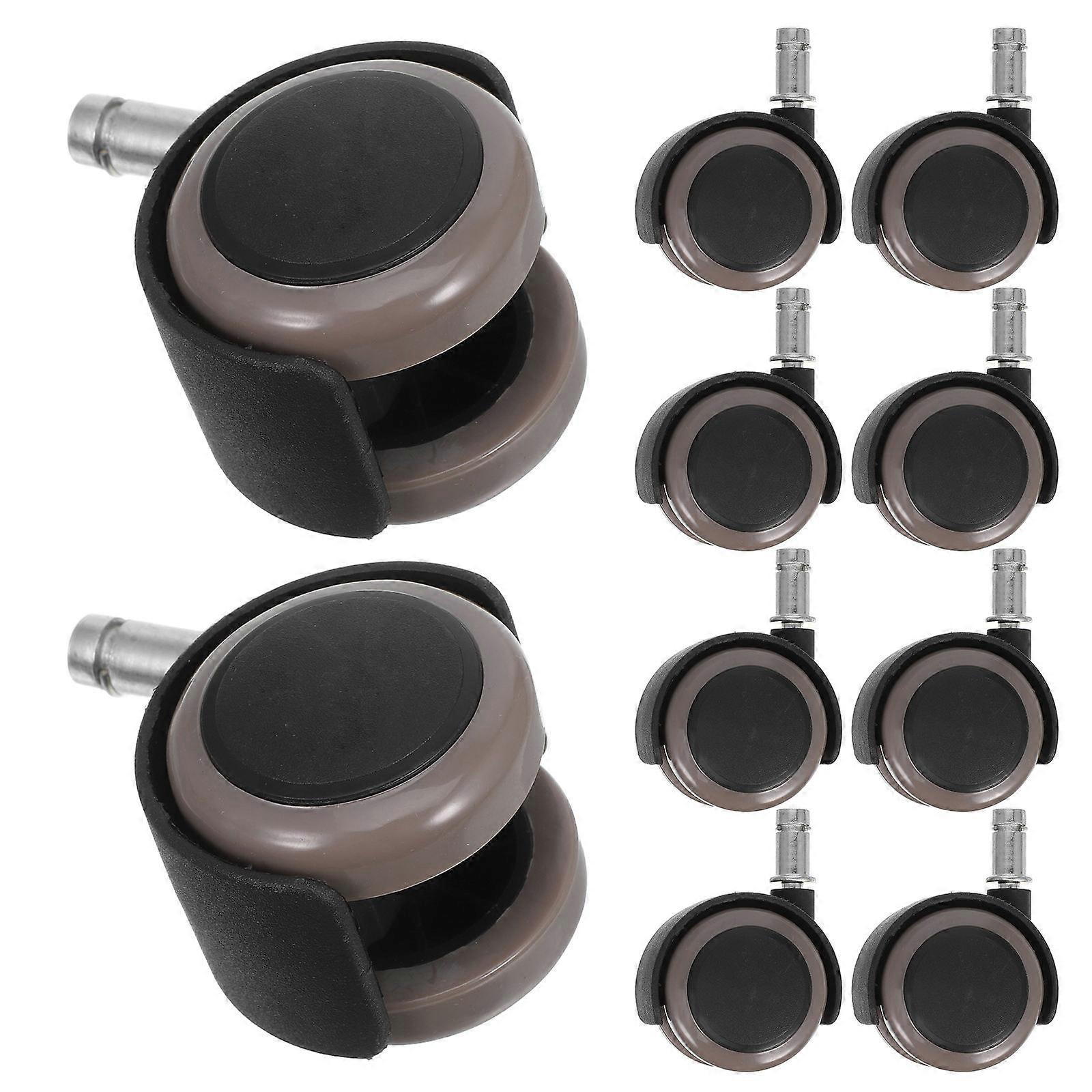 Black Nylon Caster Wheels for Office Chairs Quiet and Smooth Rolling 2 inch