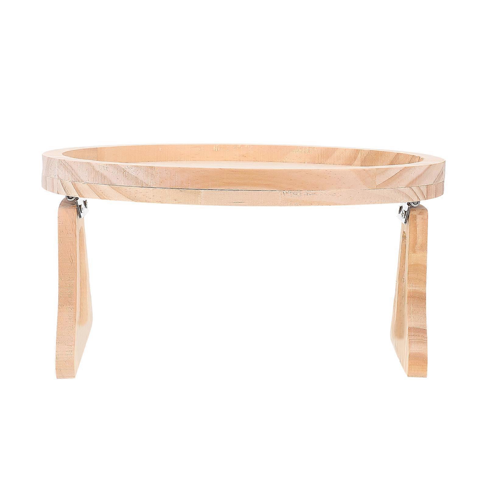 Khaki Multifunction Couch Tray with Synthetic Material for Home Use Sturdy Foldable 12.6 x 7.9 Inches