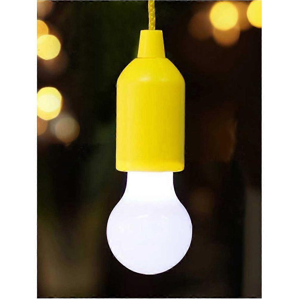 Pull Cord Light Bulb 6 Pcs Battery Operated Round Lantern Perfect For Outdoor Indoor Use Portable Hanging Lighting