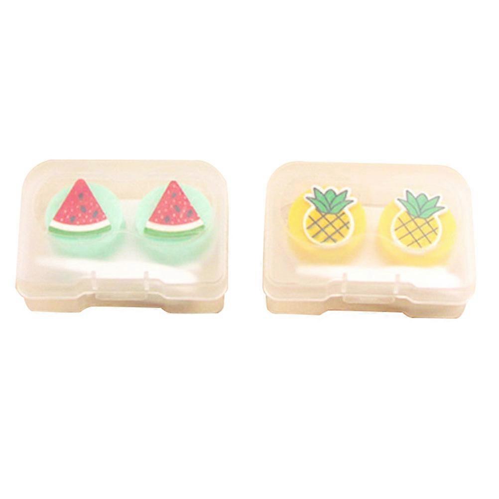 Cartoon Lenses Case 2Pcs Designed For Users Travel And Home Use Clamshell Shape Anti-Bacteria Functionality