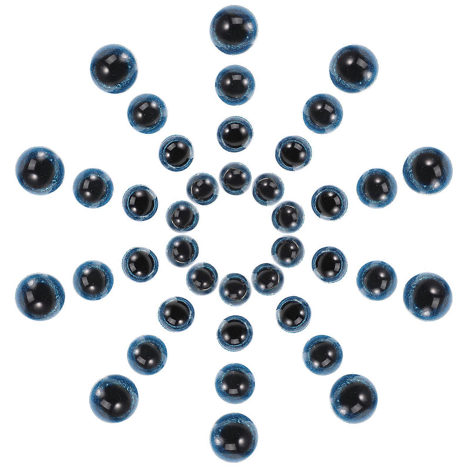 Blue Plastic Artificial Eyes for Pet Use Lightweight and Realistic Decorative Toy Eyes for DIY Craft 1.5cm