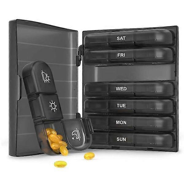 Practical Dosing Box/Medicine Cabinet for the Week's Needs Black