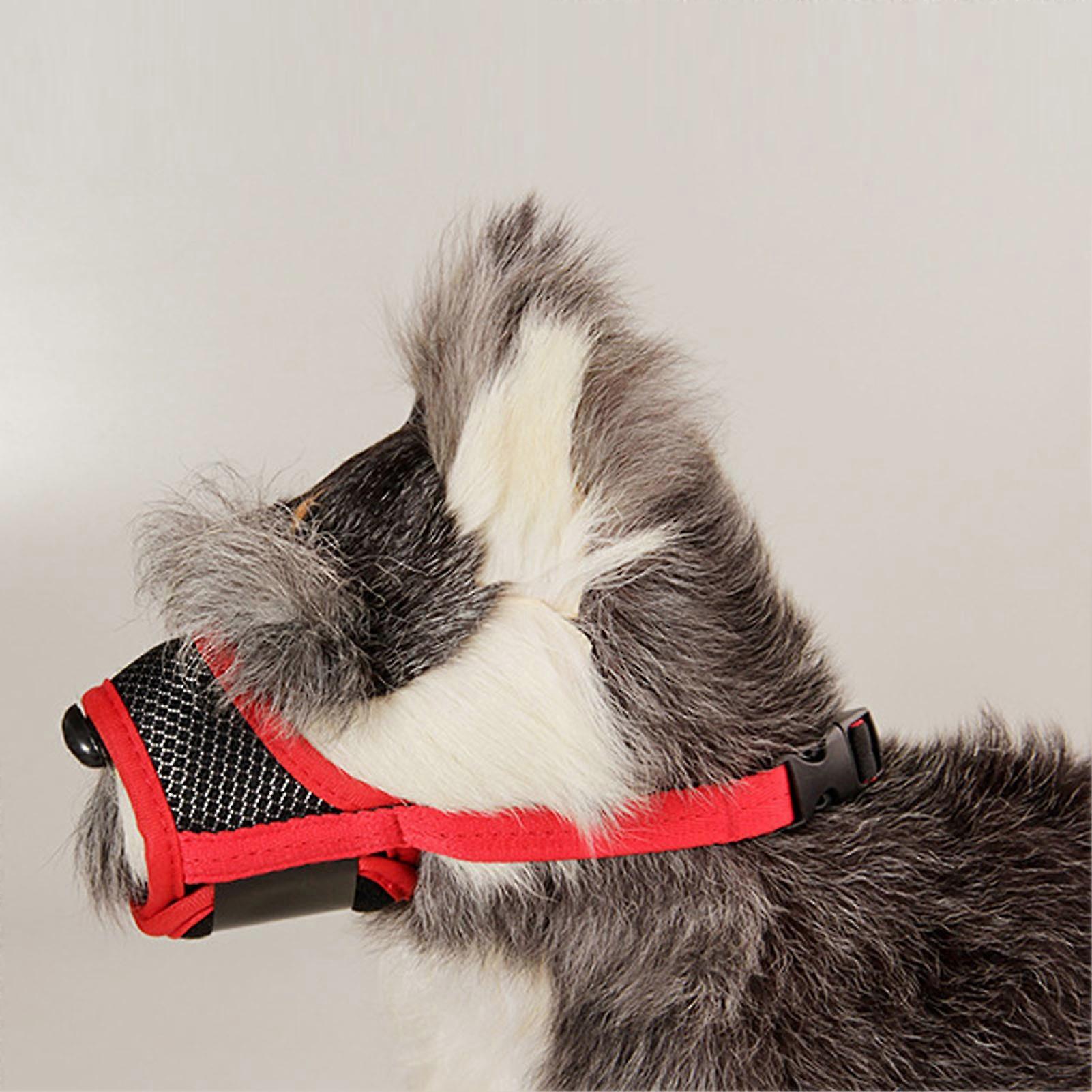 XDog XL Dog Muzzle 22-28cm Breathable Red Adjustable Guard