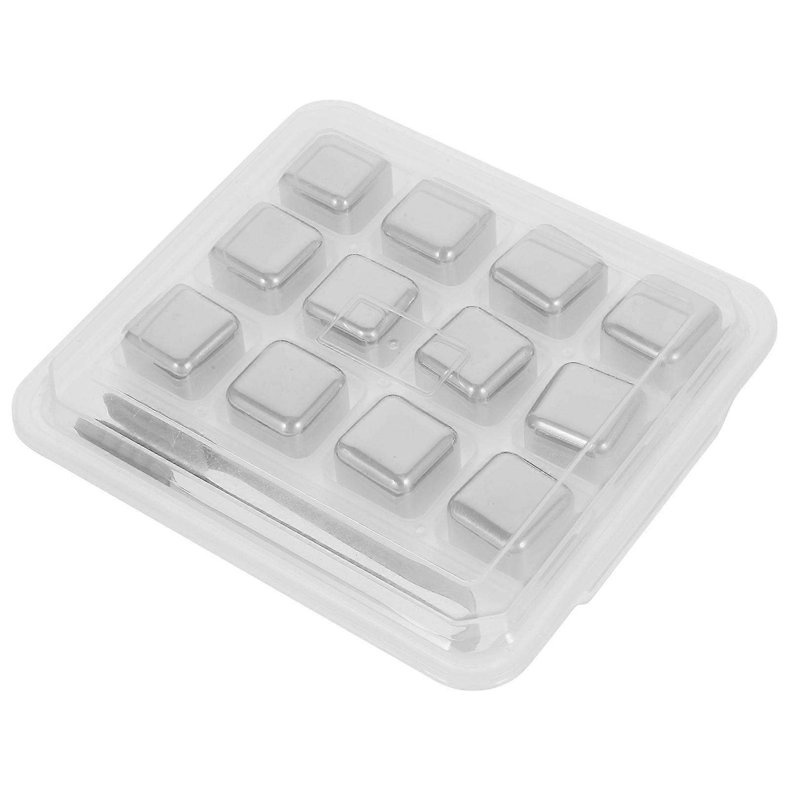 Stainless Steel Ice Cubes with Tongs for Bar Use 304 Material Durability Silver Color