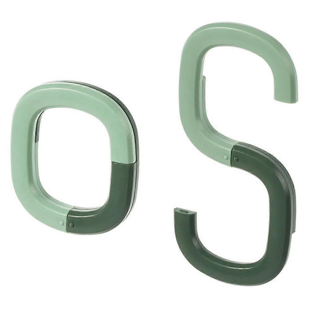 Multi-Functional Foldable ABS Kitchen Hooks for Home Use Green 2Pcs O-Shape and S-Shape Design