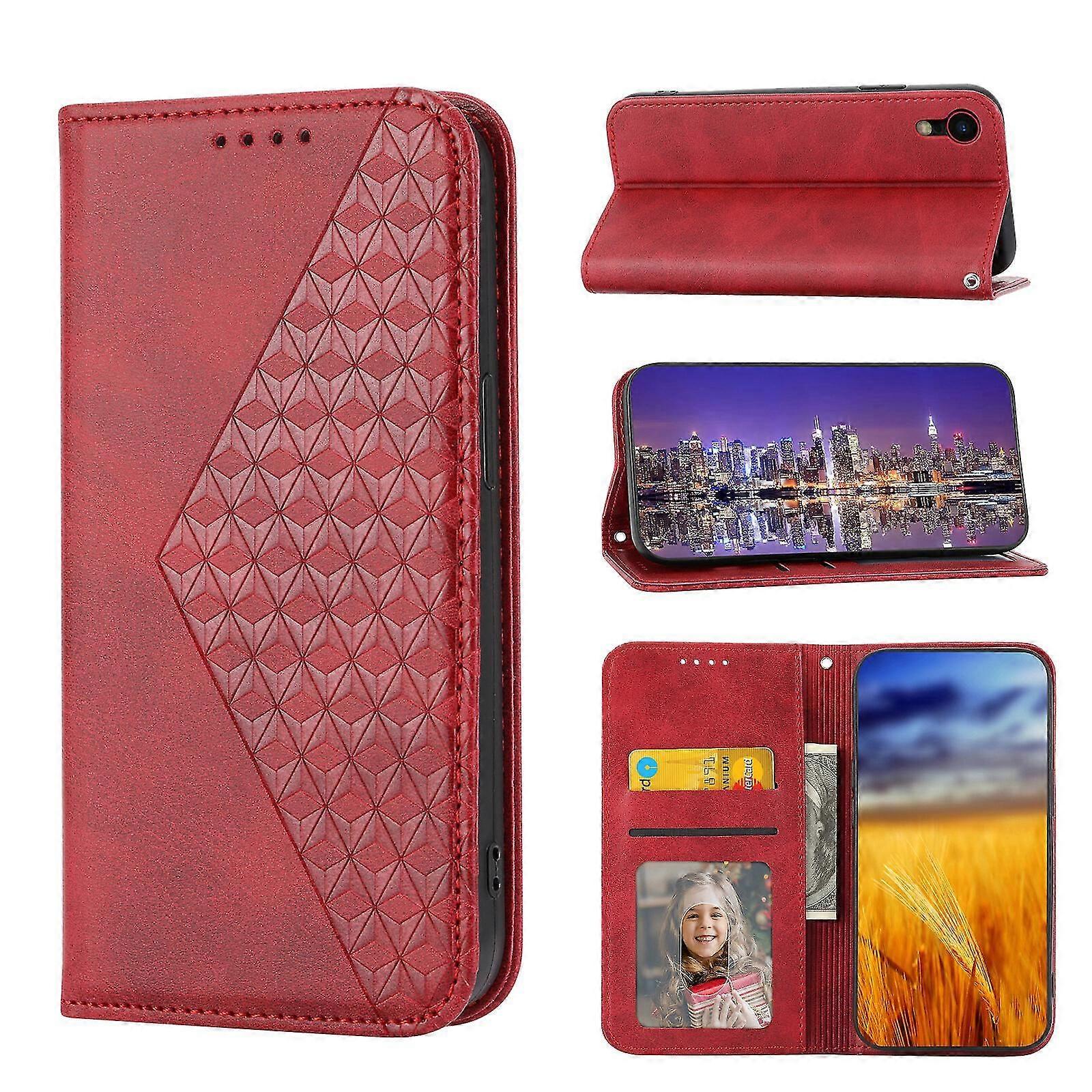 For iPhone Xr Case, Leather Wallet Flip Case With Strap