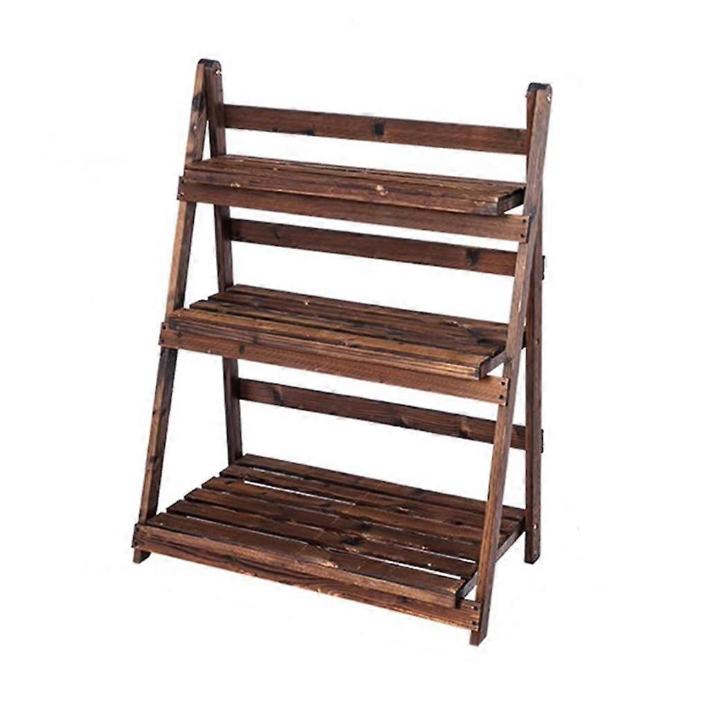 3 Layer Foldable Ladder Shelf Plant Stand for Indoor Outdoor Garden