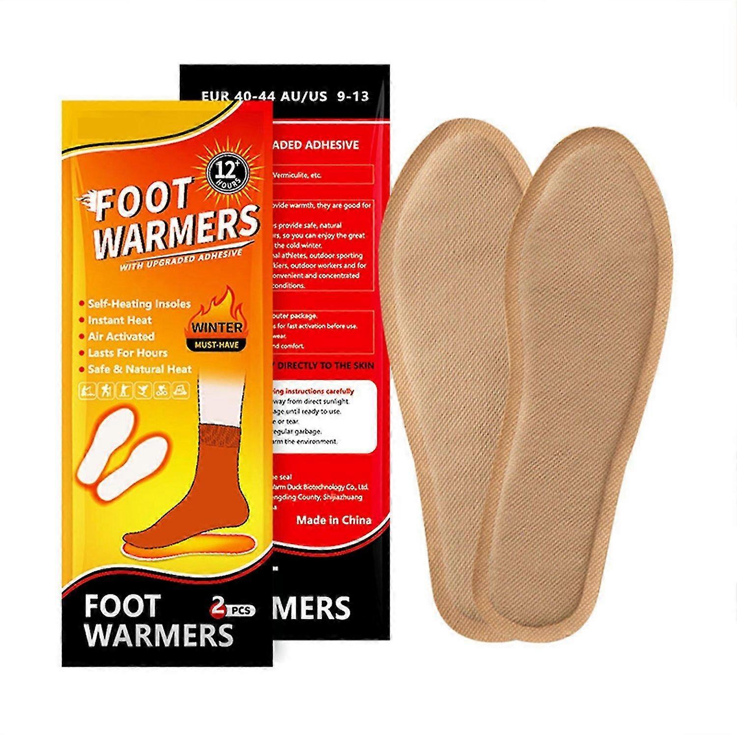 Foot Warmer 2pairs, Thermal Insole, Comfortably Soft Heated Foot Heater Adaptable to All Types of Sh