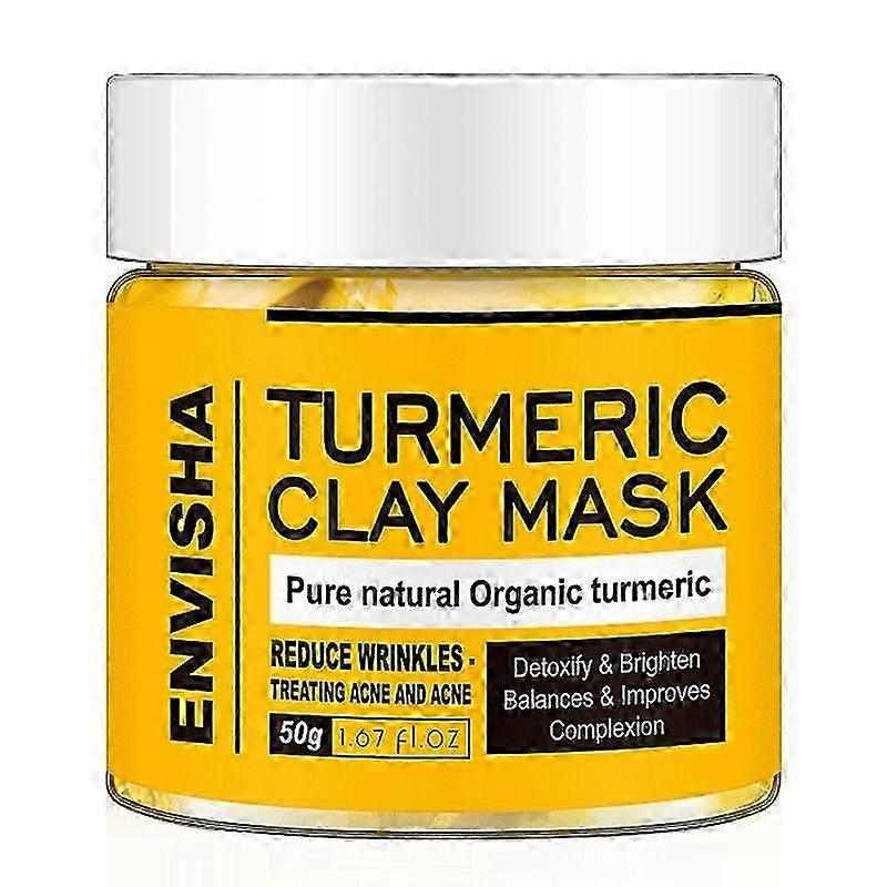 Turmeric Clay Mask, Facial Mask with Kaolin Clay for Dark Spots, Controlling Acne, Oil and Refining Pores, Even out Skin Tone Face Care Deep Cleansing