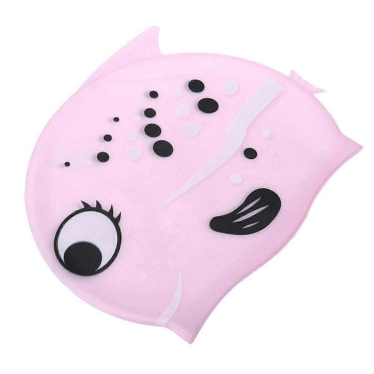 Lightweight Silicone Swimming Cap For Kids In Pink Color Protecting From Chlorine Damage 1Pcs For Swimming Activities