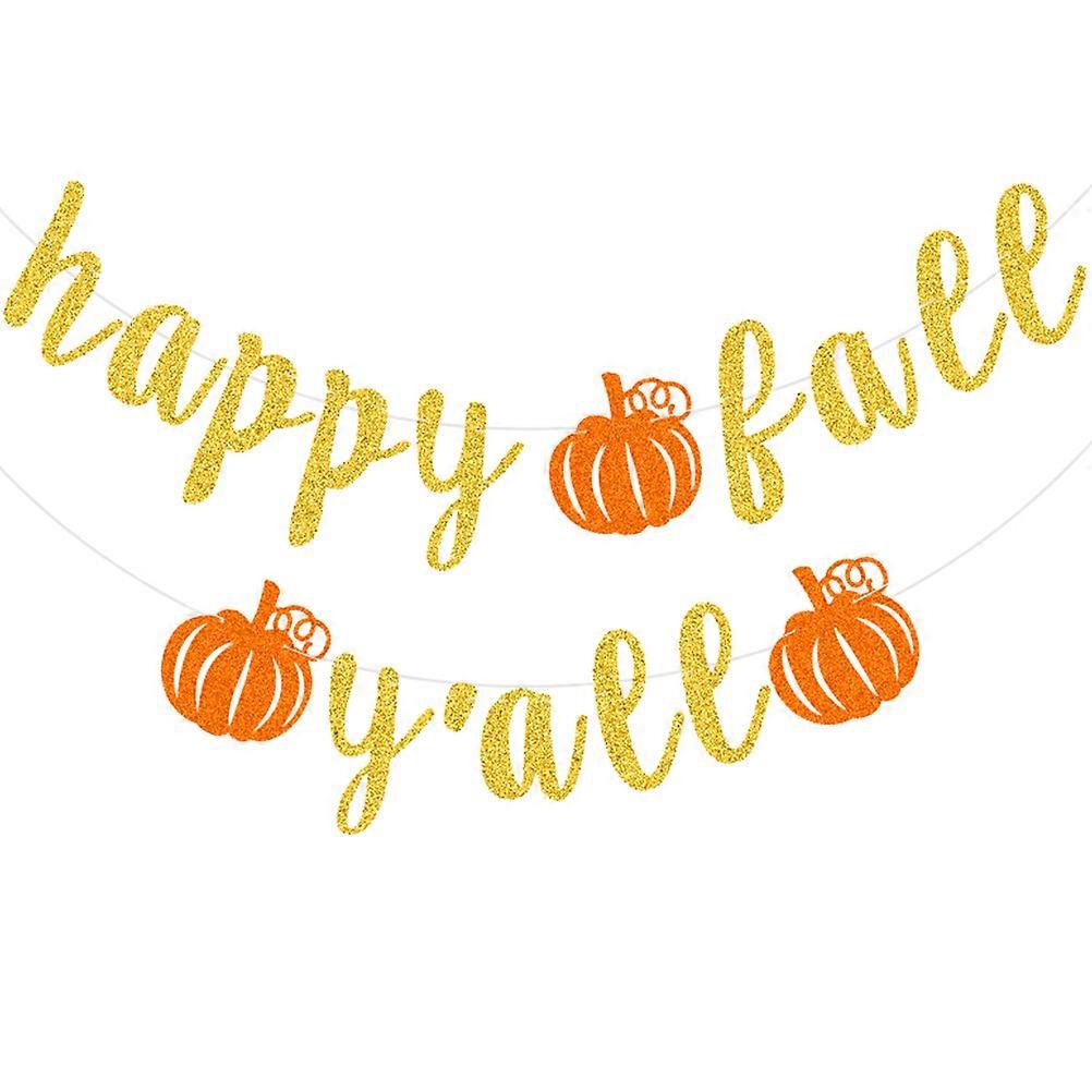 Golden Paper Bunting for Thanksgiving Adornment Create Happy Atmosphere with Strong Decoration Sense 1 Pc