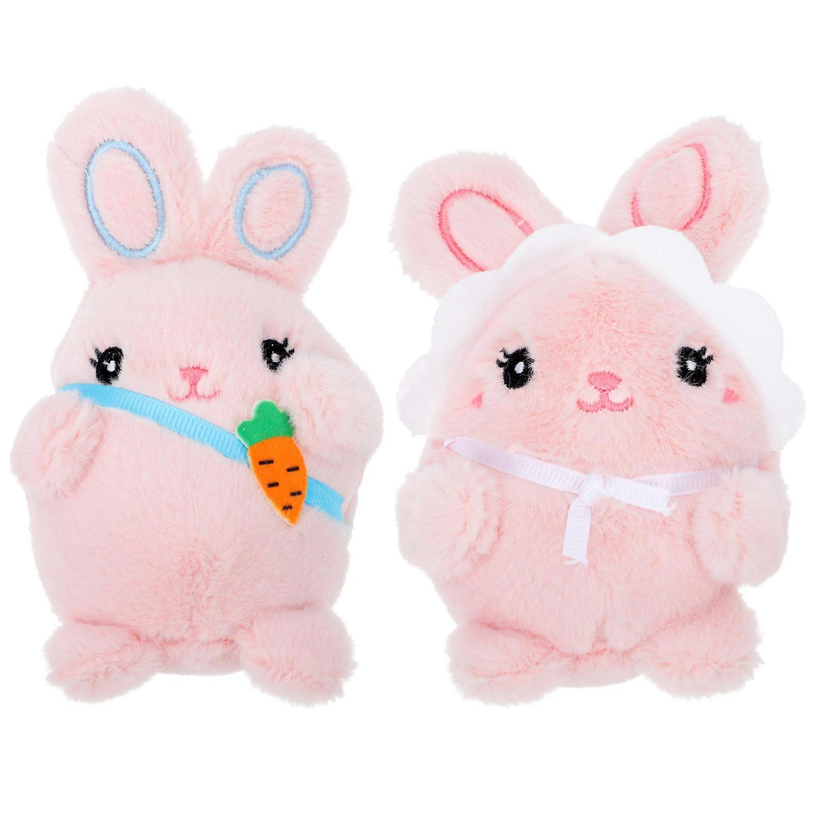 かわいいウサギ人形キーホルダーペンダント愛らしいDIY装飾、ソフトアニマルバッグチャーム、大人のためのクリエイティブキーリング、完璧