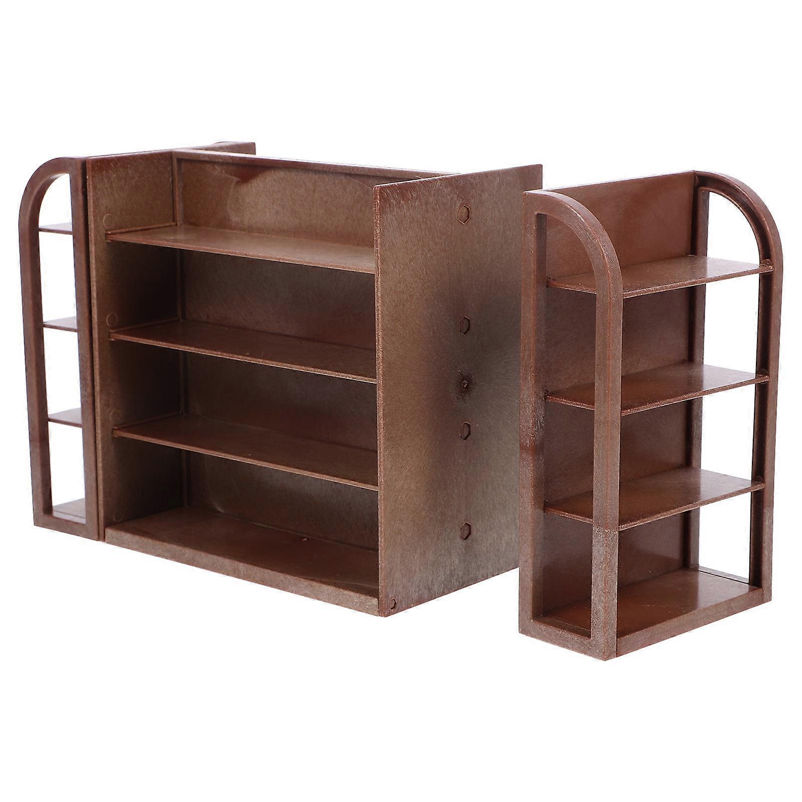 Cute Mini House Shelf 2Pcs Miniature Shop Storage Rack for Doll House Furniture Model