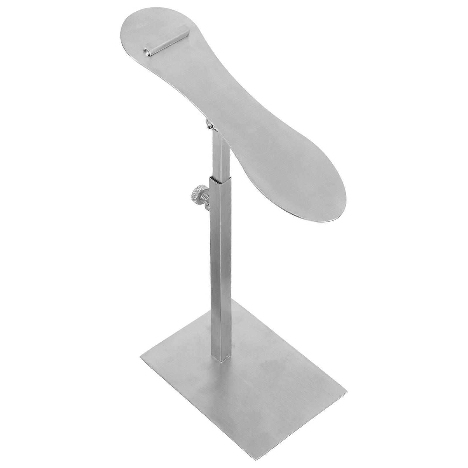 Shoe Display Rack Made of Stainless Steel for Shop Storage Silver Adjustable Height Design 1 Piece