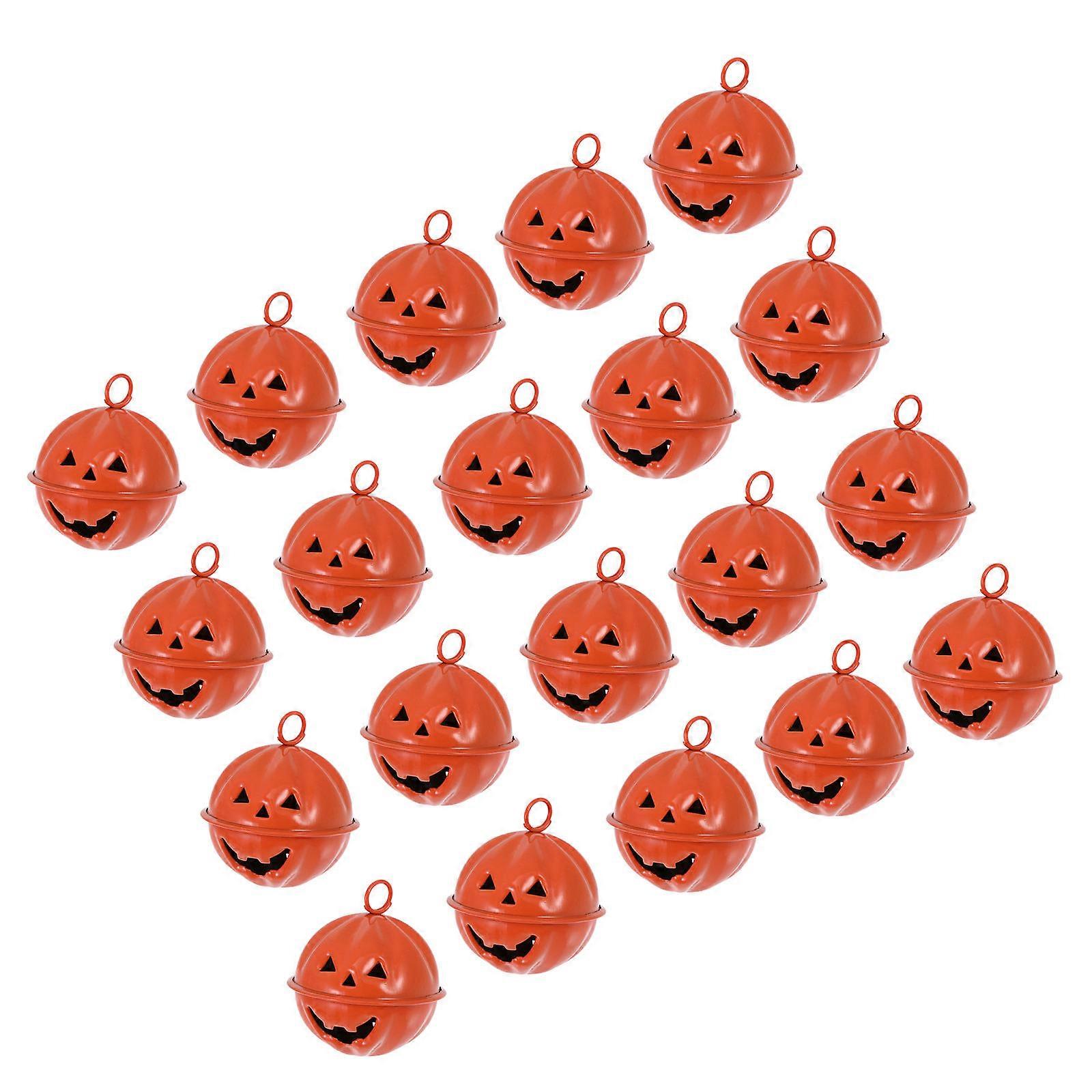 Orange Halloween Bell Pet Collar Charm Decoration for Parties 4X4X4cm 20Pcs