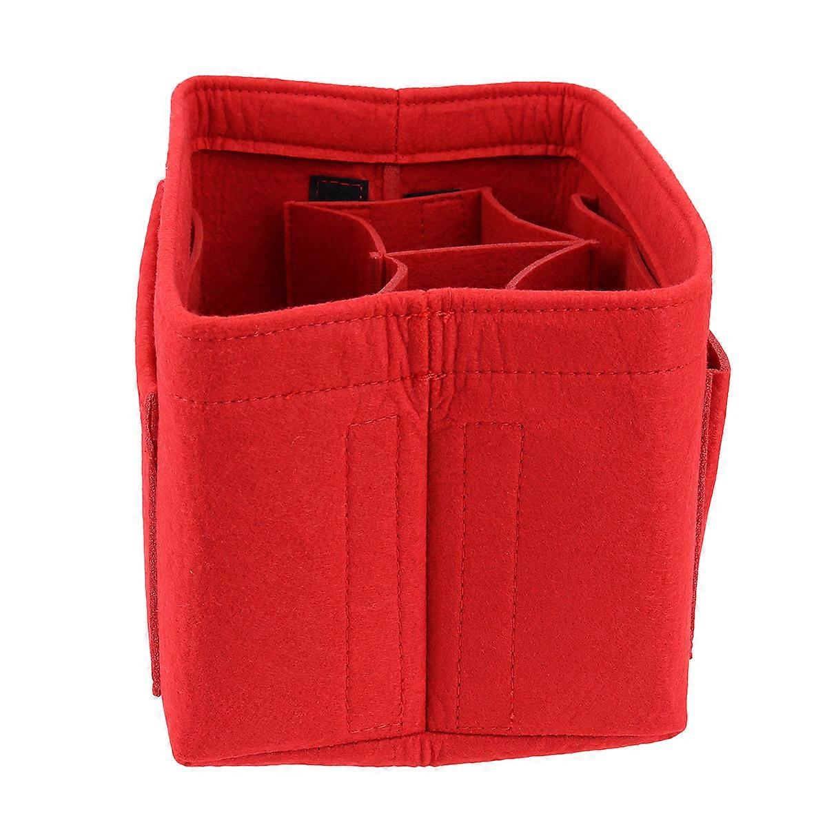 Versatile Red Foldable Felt Storage Bag For Women In Size S Designed For Cosmetic Storage And Diapering Essentials 1Pack