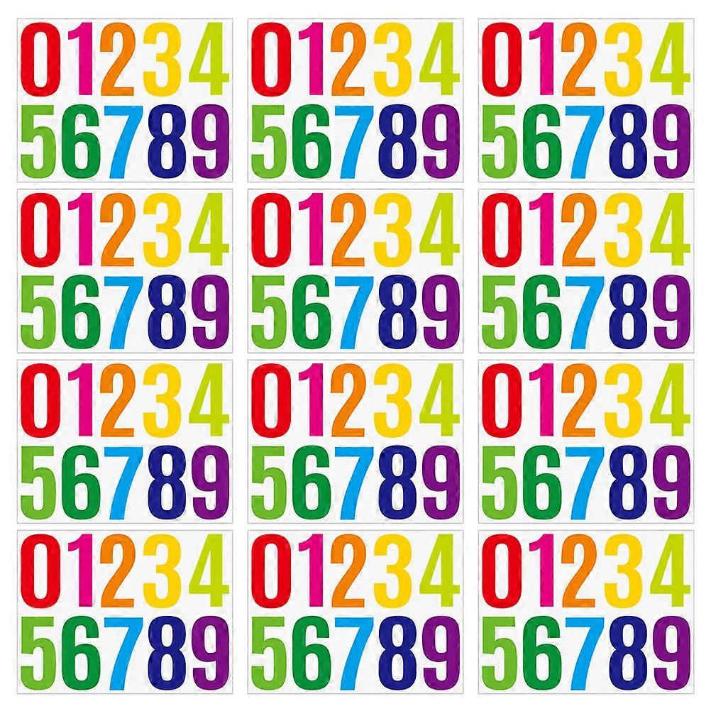 Digital Stickers for Decoration Adhesive Vinyl Multi Color Clear Large Numbers Easy to Remove 12