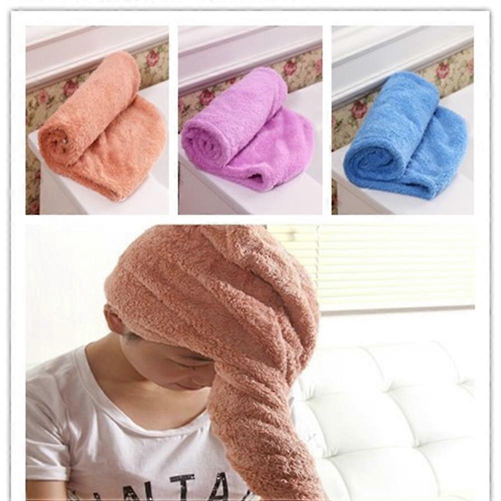 Creative Hair Drying Cap Quick Dry Towel Absorbent Flannelette Cap for Hair Drying Assorted Color Lightweight Portable