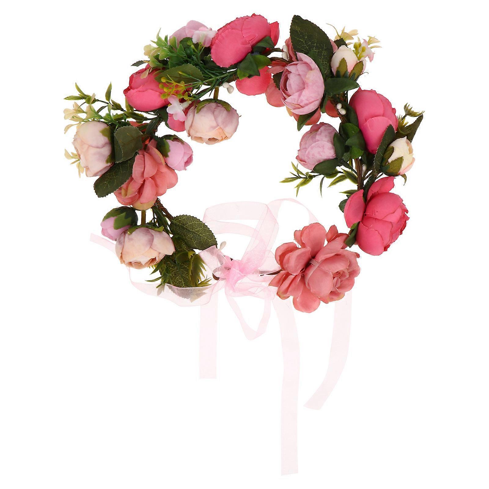 Simulated Flower Headband Wedding Decoration Accessory For Festive Atmosphere In Bohemian Style 1Pack