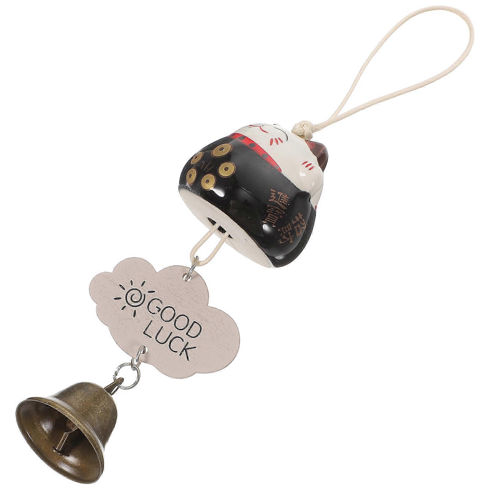 Fortune Cat Wind Bell Ceramic Wind Chime for Decoration