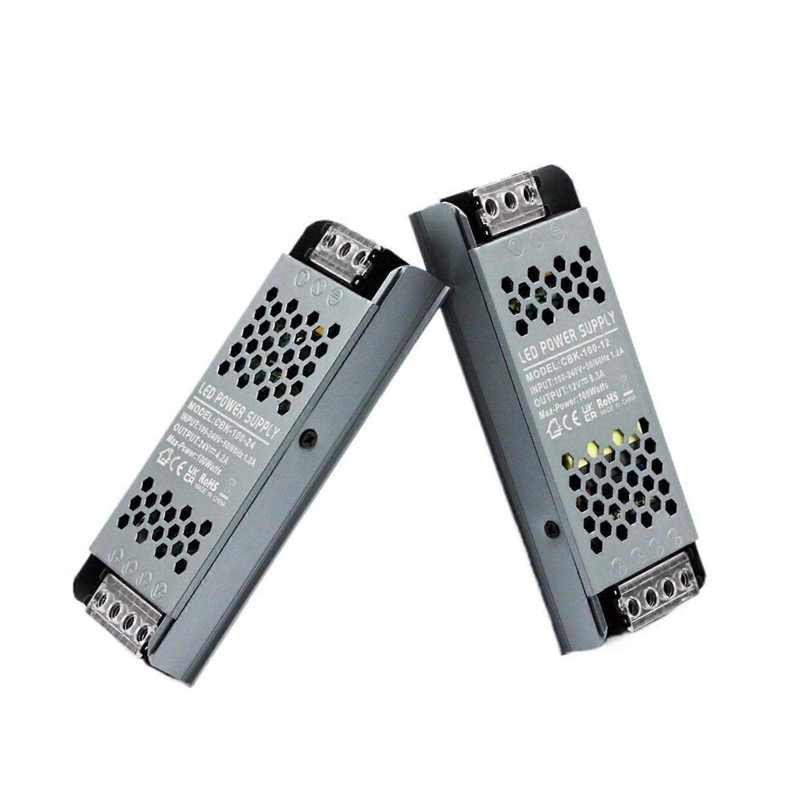 100W mini power supply DC 12V/24V lighting transformer AC 100V240V power adapter suitable for LED (DC 24V) DC 24V 100W.