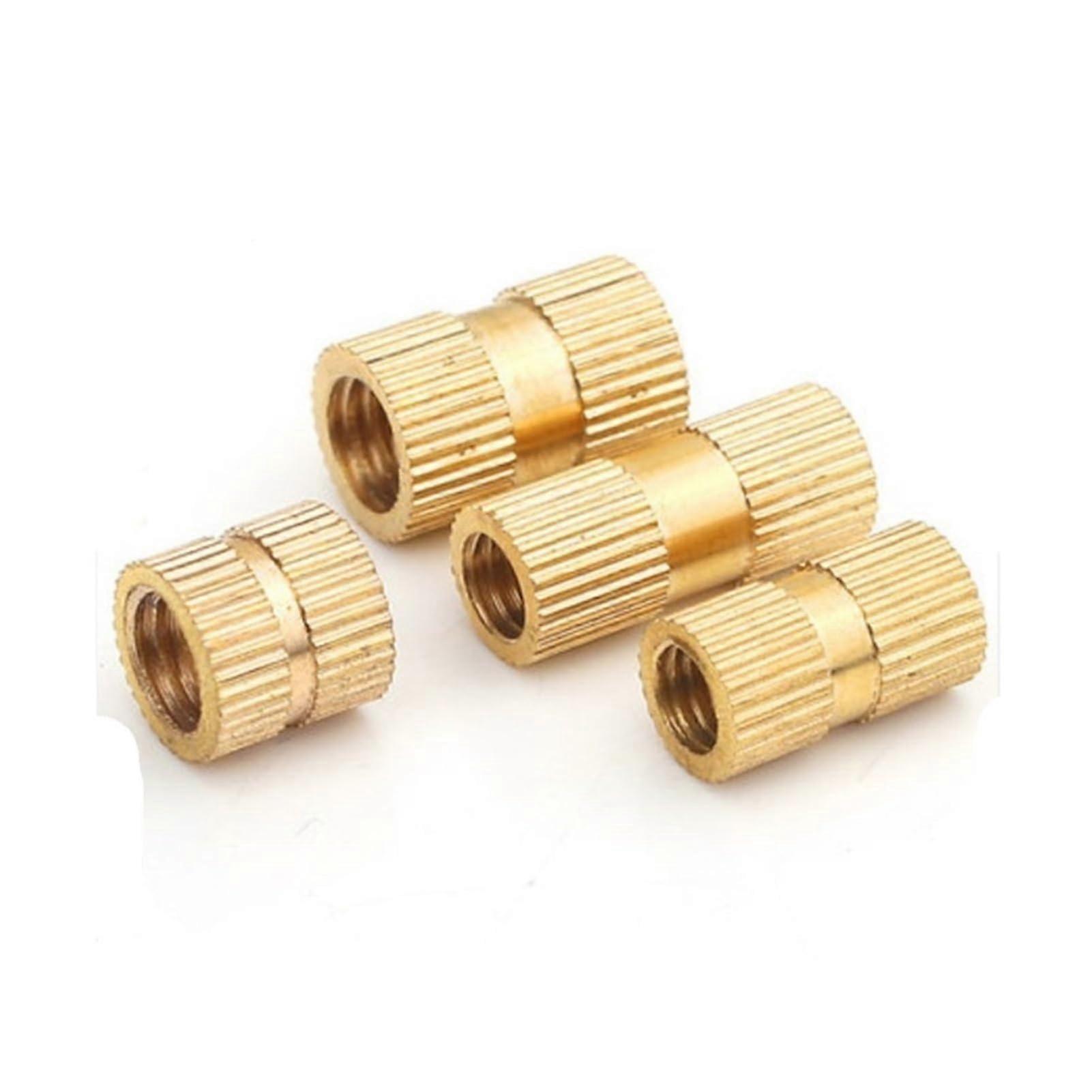 Pack of 100 Through Hole Brass Insert Nuts Knurled Nuts M2 M2.5 M3 (M2.5 x 5) M2.5x5
