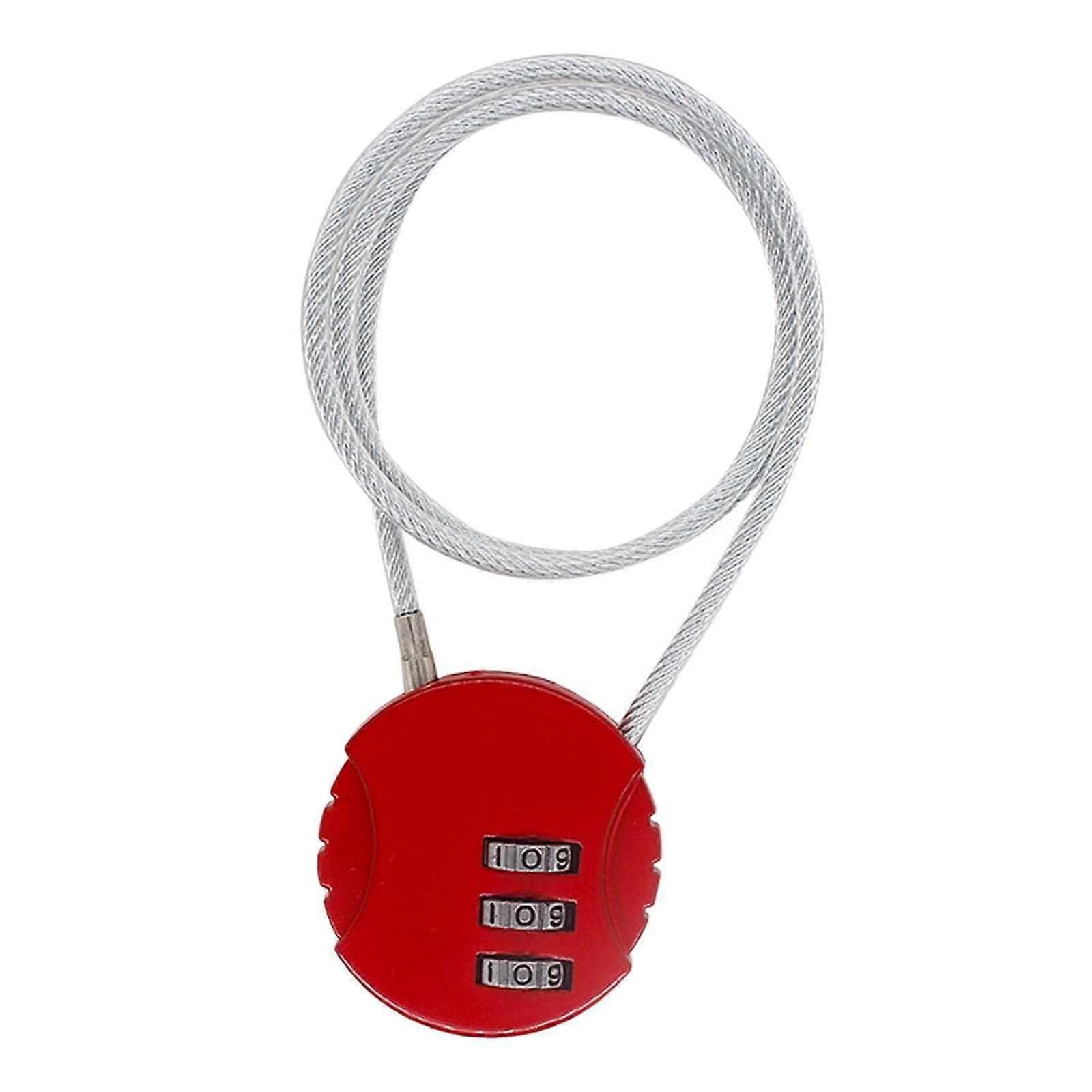 Bicycle Cable Lock Universal For Luggage And Lockers Red